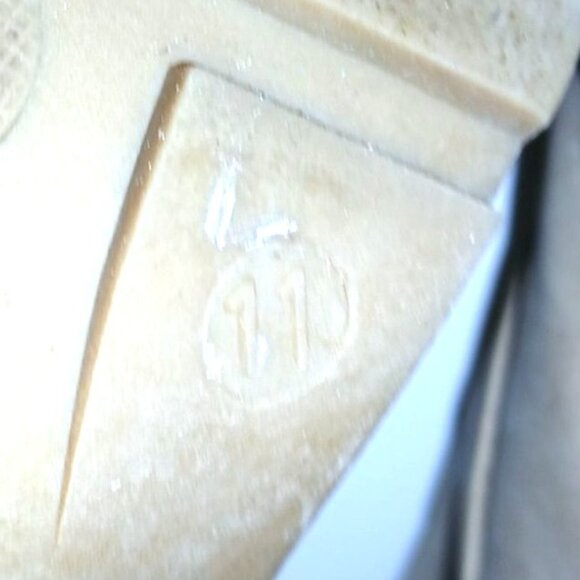 Just Fab Ankle Boot Women 11 Tan Lace Up Chunky Heel Knit Cuff Faux Leather - Picture 6 of 7